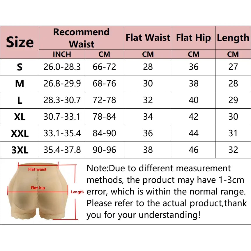 Body Shaper Underwear with Hips Pads Filler Sexy Big Butt Enhancer Control Panties Belly Smooth Shapewear Fake Buttock plus Size
