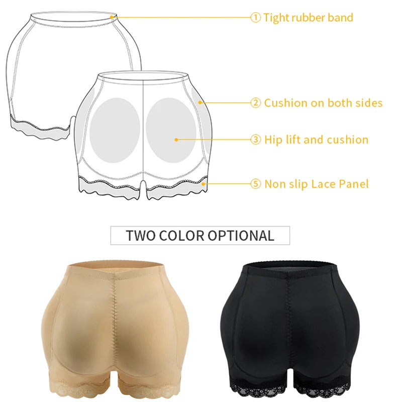 Body Shaper Underwear with Hips Pads Filler Sexy Big Butt Enhancer Control Panties Belly Smooth Shapewear Fake Buttock plus Size